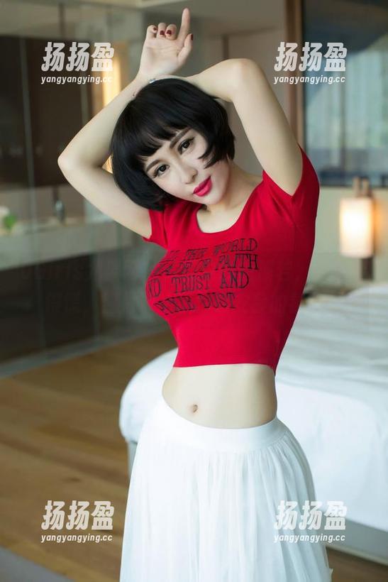 UGirls尤果网 - 红裙中的唐溪若，原图吵得慌，照片却给了你最安静的氛围。